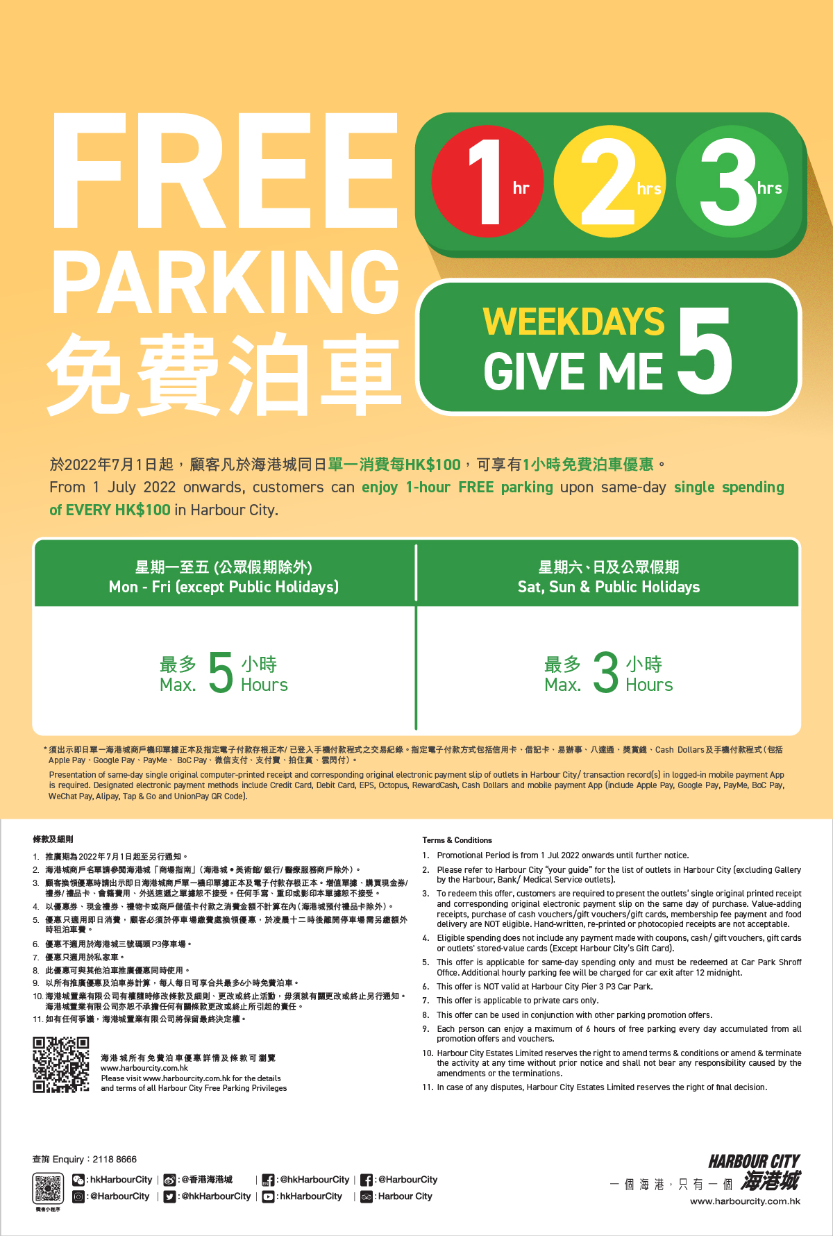 Free Parking Max 5 July 2022